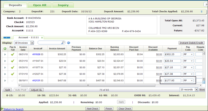 Entering AR Deposits