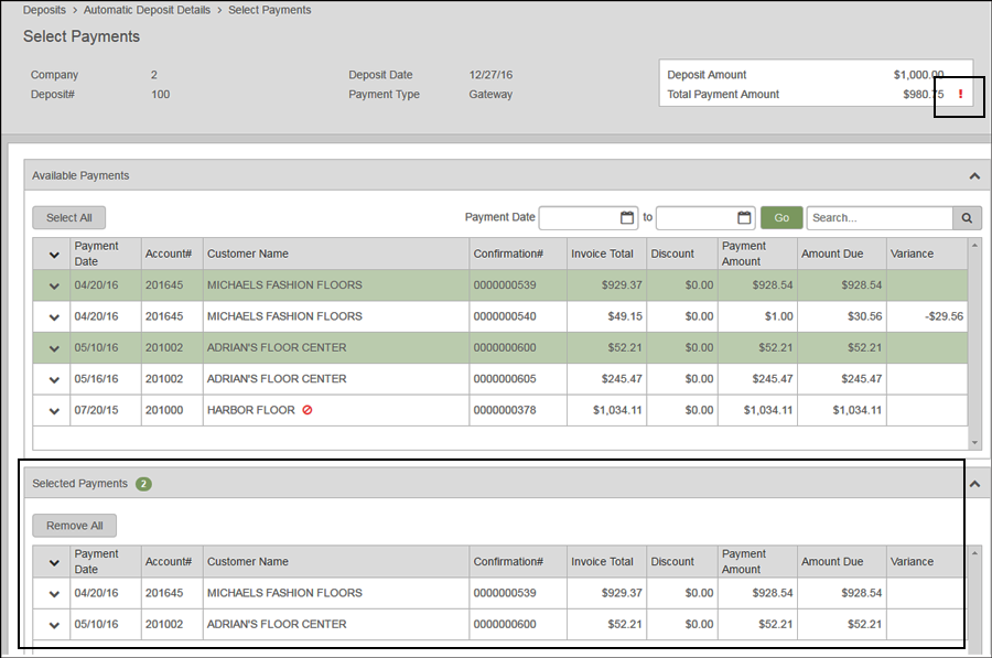 Entering AR Deposits