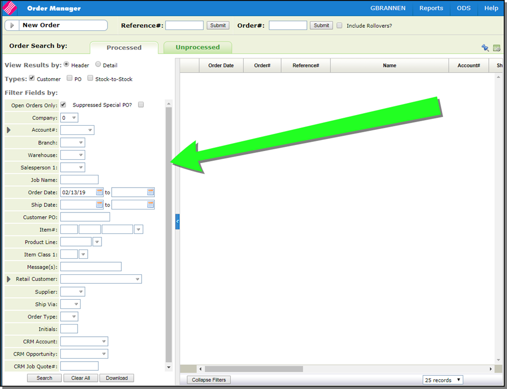 Order Search Tips